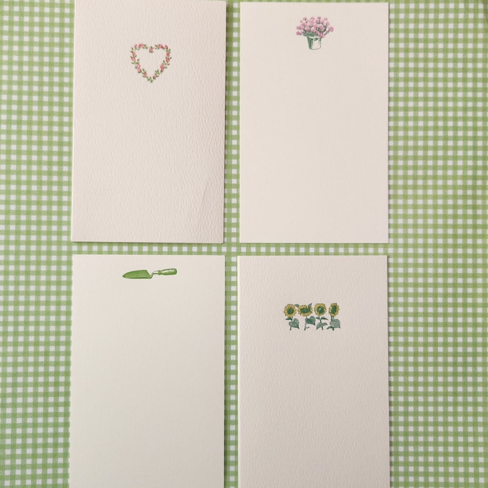 Set of 20 letterpress notecards " Garden"